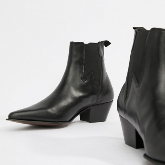 Stacked Heel Western Chelsea Boot 100% Leather - Picture 3 of 5